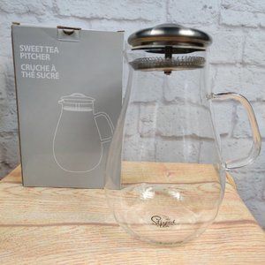 Sipology Steeped Tea Sweet Tea Sturdy lightweight Borosilicate Glass Pitcher New